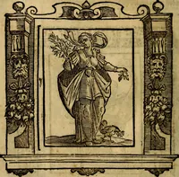 An illustration from Iconologia di Cesare Ripa Perugina ... Nella quale si descrivono diverse imagini di virtù, vitij, affetti, passioni humane, arti discipline, humori, elementi, corpi celesti, prouincie d'Italia, fiumi, tutte le parti del mondo, ed altre infinite materie. Opera utile ad oratori, predicatori, poeti pittori, sculptori, disegnatori, e ad ogni studioso, per inuentar concetti, emblemi, ed imprese, per diuisare qualsiuoglia appatato nuttiale, funerale, trionfale. Per rappresentar poemi drammatici, e per figurare co'suoi propij simboli ciò, che può cadere in pensiero humano. Ampliata ultimamente dallo stresso autore di CC. imagini, e erricchita di molti discorsi pieni di varia eruditione .. (1613)