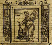An illustration from Iconologia di Cesare Ripa Perugina ... Nella quale si descrivono diverse imagini di virtù, vitij, affetti, passioni humane, arti discipline, humori, elementi, corpi celesti, prouincie d'Italia, fiumi, tutte le parti del mondo, ed altre infinite materie. Opera utile ad oratori, predicatori, poeti pittori, sculptori, disegnatori, e ad ogni studioso, per inuentar concetti, emblemi, ed imprese, per diuisare qualsiuoglia appatato nuttiale, funerale, trionfale. Per rappresentar poemi drammatici, e per figurare co'suoi propij simboli ciò, che può cadere in pensiero humano. Ampliata ultimamente dallo stresso autore di CC. imagini, e erricchita di molti discorsi pieni di varia eruditione .. (1613)
