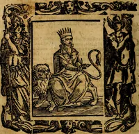 An illustration from Iconologia di Cesare Ripa Perugina ... Nella quale si descrivono diverse imagini di virtù, vitij, affetti, passioni humane, arti discipline, humori, elementi, corpi celesti, prouincie d'Italia, fiumi, tutte le parti del mondo, ed altre infinite materie. Opera utile ad oratori, predicatori, poeti pittori, sculptori, disegnatori, e ad ogni studioso, per inuentar concetti, emblemi, ed imprese, per diuisare qualsiuoglia appatato nuttiale, funerale, trionfale. Per rappresentar poemi drammatici, e per figurare co'suoi propij simboli ciò, che può cadere in pensiero humano. Ampliata ultimamente dallo stresso autore di CC. imagini, e erricchita di molti discorsi pieni di varia eruditione .. (1613)