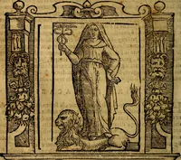 An illustration from Iconologia di Cesare Ripa Perugina ... Nella quale si descrivono diverse imagini di virtù, vitij, affetti, passioni humane, arti discipline, humori, elementi, corpi celesti, prouincie d'Italia, fiumi, tutte le parti del mondo, ed altre infinite materie. Opera utile ad oratori, predicatori, poeti pittori, sculptori, disegnatori, e ad ogni studioso, per inuentar concetti, emblemi, ed imprese, per diuisare qualsiuoglia appatato nuttiale, funerale, trionfale. Per rappresentar poemi drammatici, e per figurare co'suoi propij simboli ciò, che può cadere in pensiero humano. Ampliata ultimamente dallo stresso autore di CC. imagini, e erricchita di molti discorsi pieni di varia eruditione .. (1613)