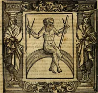 An illustration from Iconologia di Cesare Ripa Perugina ... Nella quale si descrivono diverse imagini di virtù, vitij, affetti, passioni humane, arti discipline, humori, elementi, corpi celesti, prouincie d'Italia, fiumi, tutte le parti del mondo, ed altre infinite materie. Opera utile ad oratori, predicatori, poeti pittori, sculptori, disegnatori, e ad ogni studioso, per inuentar concetti, emblemi, ed imprese, per diuisare qualsiuoglia appatato nuttiale, funerale, trionfale. Per rappresentar poemi drammatici, e per figurare co'suoi propij simboli ciò, che può cadere in pensiero humano. Ampliata ultimamente dallo stresso autore di CC. imagini, e erricchita di molti discorsi pieni di varia eruditione .. (1613)