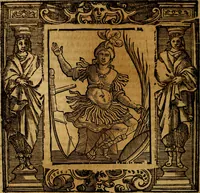 An illustration from Iconologia di Cesare Ripa Perugina ... Nella quale si descrivono diverse imagini di virtù, vitij, affetti, passioni humane, arti discipline, humori, elementi, corpi celesti, prouincie d'Italia, fiumi, tutte le parti del mondo, ed altre infinite materie. Opera utile ad oratori, predicatori, poeti pittori, sculptori, disegnatori, e ad ogni studioso, per inuentar concetti, emblemi, ed imprese, per diuisare qualsiuoglia appatato nuttiale, funerale, trionfale. Per rappresentar poemi drammatici, e per figurare co'suoi propij simboli ciò, che può cadere in pensiero humano. Ampliata ultimamente dallo stresso autore di CC. imagini, e erricchita di molti discorsi pieni di varia eruditione .. (1613)
