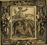 An illustration from Iconologia di Cesare Ripa Perugina ... Nella quale si descrivono diverse imagini di virtù, vitij, affetti, passioni humane, arti discipline, humori, elementi, corpi celesti, prouincie d'Italia, fiumi, tutte le parti del mondo, ed altre infinite materie. Opera utile ad oratori, predicatori, poeti pittori, sculptori, disegnatori, e ad ogni studioso, per inuentar concetti, emblemi, ed imprese, per diuisare qualsiuoglia appatato nuttiale, funerale, trionfale. Per rappresentar poemi drammatici, e per figurare co'suoi propij simboli ciò, che può cadere in pensiero humano. Ampliata ultimamente dallo stresso autore di CC. imagini, e erricchita di molti discorsi pieni di varia eruditione .. (1613)