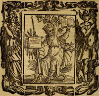 An illustration from Iconologia di Cesare Ripa Perugina ... Nella quale si descrivono diverse imagini di virtù, vitij, affetti, passioni humane, arti discipline, humori, elementi, corpi celesti, prouincie d'Italia, fiumi, tutte le parti del mondo, ed altre infinite materie. Opera utile ad oratori, predicatori, poeti pittori, sculptori, disegnatori, e ad ogni studioso, per inuentar concetti, emblemi, ed imprese, per diuisare qualsiuoglia appatato nuttiale, funerale, trionfale. Per rappresentar poemi drammatici, e per figurare co'suoi propij simboli ciò, che può cadere in pensiero humano. Ampliata ultimamente dallo stresso autore di CC. imagini, e erricchita di molti discorsi pieni di varia eruditione .. (1613)