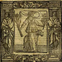 An illustration from Iconologia di Cesare Ripa Perugina ... Nella quale si descrivono diverse imagini di virtù, vitij, affetti, passioni humane, arti discipline, humori, elementi, corpi celesti, prouincie d'Italia, fiumi, tutte le parti del mondo, ed altre infinite materie. Opera utile ad oratori, predicatori, poeti pittori, sculptori, disegnatori, e ad ogni studioso, per inuentar concetti, emblemi, ed imprese, per diuisare qualsiuoglia appatato nuttiale, funerale, trionfale. Per rappresentar poemi drammatici, e per figurare co'suoi propij simboli ciò, che può cadere in pensiero humano. Ampliata ultimamente dallo stresso autore di CC. imagini, e erricchita di molti discorsi pieni di varia eruditione .. (1613)