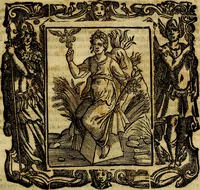An illustration from Iconologia di Cesare Ripa Perugina ... Nella quale si descrivono diverse imagini di virtù, vitij, affetti, passioni humane, arti discipline, humori, elementi, corpi celesti, prouincie d'Italia, fiumi, tutte le parti del mondo, ed altre infinite materie. Opera utile ad oratori, predicatori, poeti pittori, sculptori, disegnatori, e ad ogni studioso, per inuentar concetti, emblemi, ed imprese, per diuisare qualsiuoglia appatato nuttiale, funerale, trionfale. Per rappresentar poemi drammatici, e per figurare co'suoi propij simboli ciò, che può cadere in pensiero humano. Ampliata ultimamente dallo stresso autore di CC. imagini, e erricchita di molti discorsi pieni di varia eruditione .. (1613)