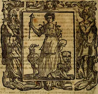 An illustration from Iconologia di Cesare Ripa Perugina ... Nella quale si descrivono diverse imagini di virtù, vitij, affetti, passioni humane, arti discipline, humori, elementi, corpi celesti, prouincie d'Italia, fiumi, tutte le parti del mondo, ed altre infinite materie. Opera utile ad oratori, predicatori, poeti pittori, sculptori, disegnatori, e ad ogni studioso, per inuentar concetti, emblemi, ed imprese, per diuisare qualsiuoglia appatato nuttiale, funerale, trionfale. Per rappresentar poemi drammatici, e per figurare co'suoi propij simboli ciò, che può cadere in pensiero humano. Ampliata ultimamente dallo stresso autore di CC. imagini, e erricchita di molti discorsi pieni di varia eruditione .. (1613)
