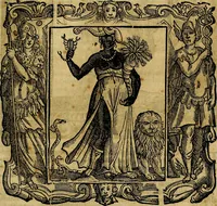 An illustration from Iconologia di Cesare Ripa Perugina ... Nella quale si descrivono diverse imagini di virtù, vitij, affetti, passioni humane, arti discipline, humori, elementi, corpi celesti, prouincie d'Italia, fiumi, tutte le parti del mondo, ed altre infinite materie. Opera utile ad oratori, predicatori, poeti pittori, sculptori, disegnatori, e ad ogni studioso, per inuentar concetti, emblemi, ed imprese, per diuisare qualsiuoglia appatato nuttiale, funerale, trionfale. Per rappresentar poemi drammatici, e per figurare co'suoi propij simboli ciò, che può cadere in pensiero humano. Ampliata ultimamente dallo stresso autore di CC. imagini, e erricchita di molti discorsi pieni di varia eruditione .. (1613)