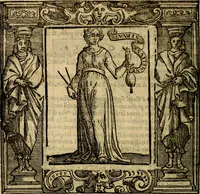 An illustration from Iconologia di Cesare Ripa Perugina ... Nella quale si descrivono diverse imagini di virtù, vitij, affetti, passioni humane, arti discipline, humori, elementi, corpi celesti, prouincie d'Italia, fiumi, tutte le parti del mondo, ed altre infinite materie. Opera utile ad oratori, predicatori, poeti pittori, sculptori, disegnatori, e ad ogni studioso, per inuentar concetti, emblemi, ed imprese, per diuisare qualsiuoglia appatato nuttiale, funerale, trionfale. Per rappresentar poemi drammatici, e per figurare co'suoi propij simboli ciò, che può cadere in pensiero humano. Ampliata ultimamente dallo stresso autore di CC. imagini, e erricchita di molti discorsi pieni di varia eruditione .. (1613)