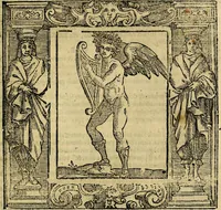 An illustration from Iconologia di Cesare Ripa Perugina ... Nella quale si descrivono diverse imagini di virtù, vitij, affetti, passioni humane, arti discipline, humori, elementi, corpi celesti, prouincie d'Italia, fiumi, tutte le parti del mondo, ed altre infinite materie. Opera utile ad oratori, predicatori, poeti pittori, sculptori, disegnatori, e ad ogni studioso, per inuentar concetti, emblemi, ed imprese, per diuisare qualsiuoglia appatato nuttiale, funerale, trionfale. Per rappresentar poemi drammatici, e per figurare co'suoi propij simboli ciò, che può cadere in pensiero humano. Ampliata ultimamente dallo stresso autore di CC. imagini, e erricchita di molti discorsi pieni di varia eruditione .. (1613)