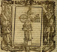 An illustration from Iconologia di Cesare Ripa Perugina ... Nella quale si descrivono diverse imagini di virtù, vitij, affetti, passioni humane, arti discipline, humori, elementi, corpi celesti, prouincie d'Italia, fiumi, tutte le parti del mondo, ed altre infinite materie. Opera utile ad oratori, predicatori, poeti pittori, sculptori, disegnatori, e ad ogni studioso, per inuentar concetti, emblemi, ed imprese, per diuisare qualsiuoglia appatato nuttiale, funerale, trionfale. Per rappresentar poemi drammatici, e per figurare co'suoi propij simboli ciò, che può cadere in pensiero humano. Ampliata ultimamente dallo stresso autore di CC. imagini, e erricchita di molti discorsi pieni di varia eruditione .. (1613)