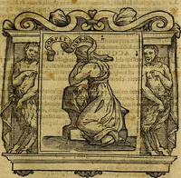 An illustration from Iconologia di Cesare Ripa Perugina ... Nella quale si descrivono diverse imagini di virtù, vitij, affetti, passioni humane, arti discipline, humori, elementi, corpi celesti, prouincie d'Italia, fiumi, tutte le parti del mondo, ed altre infinite materie. Opera utile ad oratori, predicatori, poeti pittori, sculptori, disegnatori, e ad ogni studioso, per inuentar concetti, emblemi, ed imprese, per diuisare qualsiuoglia appatato nuttiale, funerale, trionfale. Per rappresentar poemi drammatici, e per figurare co'suoi propij simboli ciò, che può cadere in pensiero humano. Ampliata ultimamente dallo stresso autore di CC. imagini, e erricchita di molti discorsi pieni di varia eruditione .. (1613)