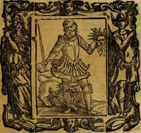 An illustration from Iconologia di Cesare Ripa Perugina ... Nella quale si descrivono diverse imagini di virtù, vitij, affetti, passioni humane, arti discipline, humori, elementi, corpi celesti, prouincie d'Italia, fiumi, tutte le parti del mondo, ed altre infinite materie. Opera utile ad oratori, predicatori, poeti pittori, sculptori, disegnatori, e ad ogni studioso, per inuentar concetti, emblemi, ed imprese, per diuisare qualsiuoglia appatato nuttiale, funerale, trionfale. Per rappresentar poemi drammatici, e per figurare co'suoi propij simboli ciò, che può cadere in pensiero humano. Ampliata ultimamente dallo stresso autore di CC. imagini, e erricchita di molti discorsi pieni di varia eruditione .. (1613)