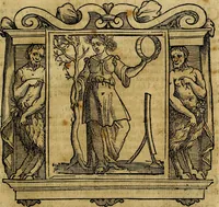 An illustration from Iconologia di Cesare Ripa Perugina ... Nella quale si descrivono diverse imagini di virtù, vitij, affetti, passioni humane, arti discipline, humori, elementi, corpi celesti, prouincie d'Italia, fiumi, tutte le parti del mondo, ed altre infinite materie. Opera utile ad oratori, predicatori, poeti pittori, sculptori, disegnatori, e ad ogni studioso, per inuentar concetti, emblemi, ed imprese, per diuisare qualsiuoglia appatato nuttiale, funerale, trionfale. Per rappresentar poemi drammatici, e per figurare co'suoi propij simboli ciò, che può cadere in pensiero humano. Ampliata ultimamente dallo stresso autore di CC. imagini, e erricchita di molti discorsi pieni di varia eruditione .. (1613)