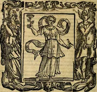 An illustration from Iconologia di Cesare Ripa Perugina ... Nella quale si descrivono diverse imagini di virtù, vitij, affetti, passioni humane, arti discipline, humori, elementi, corpi celesti, prouincie d'Italia, fiumi, tutte le parti del mondo, ed altre infinite materie. Opera utile ad oratori, predicatori, poeti pittori, sculptori, disegnatori, e ad ogni studioso, per inuentar concetti, emblemi, ed imprese, per diuisare qualsiuoglia appatato nuttiale, funerale, trionfale. Per rappresentar poemi drammatici, e per figurare co'suoi propij simboli ciò, che può cadere in pensiero humano. Ampliata ultimamente dallo stresso autore di CC. imagini, e erricchita di molti discorsi pieni di varia eruditione .. (1613)