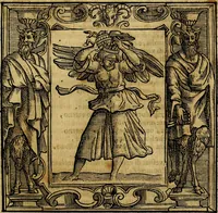 An illustration from Iconologia di Cesare Ripa Perugina ... Nella quale si descrivono diverse imagini di virtù, vitij, affetti, passioni humane, arti discipline, humori, elementi, corpi celesti, prouincie d'Italia, fiumi, tutte le parti del mondo, ed altre infinite materie. Opera utile ad oratori, predicatori, poeti pittori, sculptori, disegnatori, e ad ogni studioso, per inuentar concetti, emblemi, ed imprese, per diuisare qualsiuoglia appatato nuttiale, funerale, trionfale. Per rappresentar poemi drammatici, e per figurare co'suoi propij simboli ciò, che può cadere in pensiero humano. Ampliata ultimamente dallo stresso autore di CC. imagini, e erricchita di molti discorsi pieni di varia eruditione .. (1613)