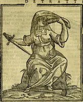 Picture 91 of 358 from Iconologia di Cesare Ripa ... Divisa in tre libri, ne i quali si esprimono varie imagini di virtù, vitij, affetti, passioni humane, arti, discipline, humori, elementi, corpi celesti, prouincie d'Italia, fiumi, & altre materie infinite vtili ad ogni stato di persone (1669), leaf 209