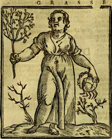 An illustration from Iconologia di Cesare Ripa ... Divisa in tre libri, ne i quali si esprimono varie imagini di virtù, vitij, affetti, passioni humane, arti, discipline, humori, elementi, corpi celesti, prouincie d'Italia, fiumi, & altre materie infinite vtili ad ogni stato di persone (1669)