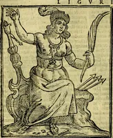 An illustration from Iconologia di Cesare Ripa ... Divisa in tre libri, ne i quali si esprimono varie imagini di virtù, vitij, affetti, passioni humane, arti, discipline, humori, elementi, corpi celesti, prouincie d'Italia, fiumi, & altre materie infinite vtili ad ogni stato di persone (1669)