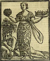 An illustration from Iconologia di Cesare Ripa ... Divisa in tre libri, ne i quali si esprimono varie imagini di virtù, vitij, affetti, passioni humane, arti, discipline, humori, elementi, corpi celesti, prouincie d'Italia, fiumi, & altre materie infinite vtili ad ogni stato di persone (1669)