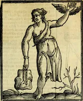 An illustration from Iconologia di Cesare Ripa ... Divisa in tre libri, ne i quali si esprimono varie imagini di virtù, vitij, affetti, passioni humane, arti, discipline, humori, elementi, corpi celesti, prouincie d'Italia, fiumi, & altre materie infinite vtili ad ogni stato di persone (1669)