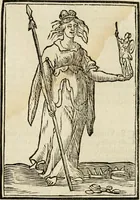An illustration from Iconologia, of, Uytbeeldingen des verstands : waer in verscheiden afbeeldingen van deughden, ondeughden, genegentheden, menschlijcke hertztochten, konsten, leeringen, sinlijckheden, elementen, hemelsche lichamen, landschappen van Italien, revieren van alle deelen des werrelts, en alle andere ontallijcke stoffen, met hare verklaringen, werden verhandelt : een werck dat dienstigh is, allen reedenaers, poëten, schilders, beeldhouwers, teyckenaers, en alle andere konstbeminders en liefhebbers der geleertheyt en eerlijcke wetenschappen ... (1644)