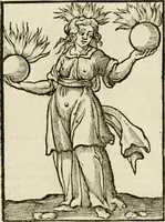 Picture 63 of 189 from Iconologia, of, Uytbeeldingen des verstands : waer in verscheiden afbeeldingen van deughden, ondeughden, genegentheden, menschlijcke hertztochten, konsten, leeringen, sinlijckheden, elementen, hemelsche lichamen, landschappen van Italien, revieren van alle deelen des werrelts, en alle andere ontallijcke stoffen, met hare verklaringen, werden verhandelt : een werck dat dienstigh is, allen reedenaers, poëten, schilders, beeldhouwers, teyckenaers, en alle andere konstbeminders en liefhebbers der geleertheyt en eerlijcke wetenschappen ... (1644), leaf 195