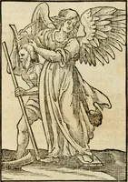 An illustration from Iconologia, of, Uytbeeldingen des verstands : waer in verscheiden afbeeldingen van deughden, ondeughden, genegentheden, menschlijcke hertztochten, konsten, leeringen, sinlijckheden, elementen, hemelsche lichamen, landschappen van Italien, revieren van alle deelen des werrelts, en alle andere ontallijcke stoffen, met hare verklaringen, werden verhandelt : een werck dat dienstigh is, allen reedenaers, poëten, schilders, beeldhouwers, teyckenaers, en alle andere konstbeminders en liefhebbers der geleertheyt en eerlijcke wetenschappen ... (1644)