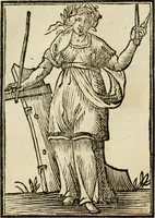 Picture 78 of 189 from Iconologia, of, Uytbeeldingen des verstands : waer in verscheiden afbeeldingen van deughden, ondeughden, genegentheden, menschlijcke hertztochten, konsten, leeringen, sinlijckheden, elementen, hemelsche lichamen, landschappen van Italien, revieren van alle deelen des werrelts, en alle andere ontallijcke stoffen, met hare verklaringen, werden verhandelt : een werck dat dienstigh is, allen reedenaers, poëten, schilders, beeldhouwers, teyckenaers, en alle andere konstbeminders en liefhebbers der geleertheyt en eerlijcke wetenschappen ... (1644), leaf 233