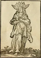 An illustration from Iconologia, of, Uytbeeldingen des verstands : waer in verscheiden afbeeldingen van deughden, ondeughden, genegentheden, menschlijcke hertztochten, konsten, leeringen, sinlijckheden, elementen, hemelsche lichamen, landschappen van Italien, revieren van alle deelen des werrelts, en alle andere ontallijcke stoffen, met hare verklaringen, werden verhandelt : een werck dat dienstigh is, allen reedenaers, poëten, schilders, beeldhouwers, teyckenaers, en alle andere konstbeminders en liefhebbers der geleertheyt en eerlijcke wetenschappen ... (1644)