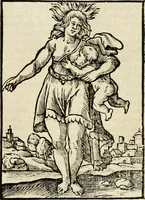 An illustration from Iconologia, of, Uytbeeldingen des verstands : waer in verscheiden afbeeldingen van deughden, ondeughden, genegentheden, menschlijcke hertztochten, konsten, leeringen, sinlijckheden, elementen, hemelsche lichamen, landschappen van Italien, revieren van alle deelen des werrelts, en alle andere ontallijcke stoffen, met hare verklaringen, werden verhandelt : een werck dat dienstigh is, allen reedenaers, poëten, schilders, beeldhouwers, teyckenaers, en alle andere konstbeminders en liefhebbers der geleertheyt en eerlijcke wetenschappen ... (1644)