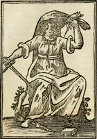 An illustration from Iconologia, of, Uytbeeldingen des verstands : waer in verscheiden afbeeldingen van deughden, ondeughden, genegentheden, menschlijcke hertztochten, konsten, leeringen, sinlijckheden, elementen, hemelsche lichamen, landschappen van Italien, revieren van alle deelen des werrelts, en alle andere ontallijcke stoffen, met hare verklaringen, werden verhandelt : een werck dat dienstigh is, allen reedenaers, poëten, schilders, beeldhouwers, teyckenaers, en alle andere konstbeminders en liefhebbers der geleertheyt en eerlijcke wetenschappen ... (1644)