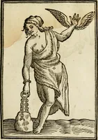 Picture 13 of 189 from Iconologia, of, Uytbeeldingen des verstands : waer in verscheiden afbeeldingen van deughden, ondeughden, genegentheden, menschlijcke hertztochten, konsten, leeringen, sinlijckheden, elementen, hemelsche lichamen, landschappen van Italien, revieren van alle deelen des werrelts, en alle andere ontallijcke stoffen, met hare verklaringen, werden verhandelt : een werck dat dienstigh is, allen reedenaers, poëten, schilders, beeldhouwers, teyckenaers, en alle andere konstbeminders en liefhebbers der geleertheyt en eerlijcke wetenschappen ... (1644), leaf 46