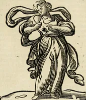 An illustration from Iconologia, of, Uytbeeldingen des verstands : waer in verscheiden afbeeldingen van deughden, ondeughden, genegentheden, menschlijcke hertztochten, konsten, leeringen, sinlijckheden, elementen, hemelsche lichamen, landschappen van Italien, revieren van alle deelen des werrelts, en alle andere ontallijcke stoffen, met hare verklaringen, werden verhandelt : een werck dat dienstigh is, allen reedenaers, poëten, schilders, beeldhouwers, teyckenaers, en alle andere konstbeminders en liefhebbers der geleertheyt en eerlijcke wetenschappen ... (1644)
