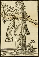 An illustration from Iconologia, of, Uytbeeldingen des verstands : waer in verscheiden afbeeldingen van deughden, ondeughden, genegentheden, menschlijcke hertztochten, konsten, leeringen, sinlijckheden, elementen, hemelsche lichamen, landschappen van Italien, revieren van alle deelen des werrelts, en alle andere ontallijcke stoffen, met hare verklaringen, werden verhandelt : een werck dat dienstigh is, allen reedenaers, poëten, schilders, beeldhouwers, teyckenaers, en alle andere konstbeminders en liefhebbers der geleertheyt en eerlijcke wetenschappen ... (1644)