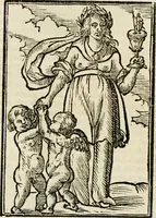 Picture 156 of 189 from Iconologia, of, Uytbeeldingen des verstands : waer in verscheiden afbeeldingen van deughden, ondeughden, genegentheden, menschlijcke hertztochten, konsten, leeringen, sinlijckheden, elementen, hemelsche lichamen, landschappen van Italien, revieren van alle deelen des werrelts, en alle andere ontallijcke stoffen, met hare verklaringen, werden verhandelt : een werck dat dienstigh is, allen reedenaers, poëten, schilders, beeldhouwers, teyckenaers, en alle andere konstbeminders en liefhebbers der geleertheyt en eerlijcke wetenschappen ... (1644), leaf 550