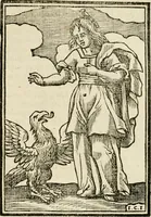 Picture 163 of 189 from Iconologia, of, Uytbeeldingen des verstands : waer in verscheiden afbeeldingen van deughden, ondeughden, genegentheden, menschlijcke hertztochten, konsten, leeringen, sinlijckheden, elementen, hemelsche lichamen, landschappen van Italien, revieren van alle deelen des werrelts, en alle andere ontallijcke stoffen, met hare verklaringen, werden verhandelt : een werck dat dienstigh is, allen reedenaers, poëten, schilders, beeldhouwers, teyckenaers, en alle andere konstbeminders en liefhebbers der geleertheyt en eerlijcke wetenschappen ... (1644), leaf 582