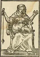 An illustration from Iconologia, of, Uytbeeldingen des verstands : waer in verscheiden afbeeldingen van deughden, ondeughden, genegentheden, menschlijcke hertztochten, konsten, leeringen, sinlijckheden, elementen, hemelsche lichamen, landschappen van Italien, revieren van alle deelen des werrelts, en alle andere ontallijcke stoffen, met hare verklaringen, werden verhandelt : een werck dat dienstigh is, allen reedenaers, poëten, schilders, beeldhouwers, teyckenaers, en alle andere konstbeminders en liefhebbers der geleertheyt en eerlijcke wetenschappen ... (1644)