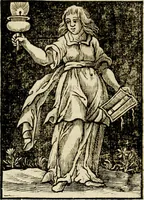An illustration from Iconologia, of, Uytbeeldingen des verstands : waer in verscheiden afbeeldingen van deughden, ondeughden, genegentheden, menschlijcke hertztochten, konsten, leeringen, sinlijckheden, elementen, hemelsche lichamen, landschappen van Italien, revieren van alle deelen des werrelts, en alle andere ontallijcke stoffen, met hare verklaringen, werden verhandelt : een werck dat dienstigh is, allen reedenaers, poëten, schilders, beeldhouwers, teyckenaers, en alle andere konstbeminders en liefhebbers der geleertheyt en eerlijcke wetenschappen ... (1644)