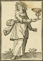 An illustration from Iconologia, of, Uytbeeldingen des verstands : waer in verscheiden afbeeldingen van deughden, ondeughden, genegentheden, menschlijcke hertztochten, konsten, leeringen, sinlijckheden, elementen, hemelsche lichamen, landschappen van Italien, revieren van alle deelen des werrelts, en alle andere ontallijcke stoffen, met hare verklaringen, werden verhandelt : een werck dat dienstigh is, allen reedenaers, poëten, schilders, beeldhouwers, teyckenaers, en alle andere konstbeminders en liefhebbers der geleertheyt en eerlijcke wetenschappen ... (1644)