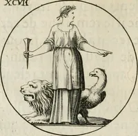 An illustration from Iconologie, ov, explication novvelle : de plvsievrs images, emblemes, et avtres figvres hyerogliphiques des vertus, des vices, des arts, des sciences, des causes naturelles, des humeurs differentes, & des passions humaines : oevvre necessaire a tovte sorte d'esprits, et particvlierement a cevx qvi aspirent ... (1636)