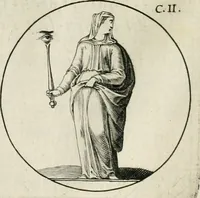 An illustration from Iconologie, ov, explication novvelle : de plvsievrs images, emblemes, et avtres figvres hyerogliphiques des vertus, des vices, des arts, des sciences, des causes naturelles, des humeurs differentes, & des passions humaines : oevvre necessaire a tovte sorte d'esprits, et particvlierement a cevx qvi aspirent ... (1636)