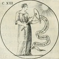 An illustration from Iconologie, ov, explication novvelle : de plvsievrs images, emblemes, et avtres figvres hyerogliphiques des vertus, des vices, des arts, des sciences, des causes naturelles, des humeurs differentes, & des passions humaines : oevvre necessaire a tovte sorte d'esprits, et particvlierement a cevx qvi aspirent ... (1636)