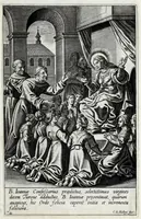 An illustration from Icvncvlae beatae Ioannae francorvm reginae, ordinis B. Mariae fundatricis, vitam, sanctitatem, miracula, mortem in parte repraesentantes (1618)
