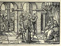 An illustration from Ierusalem, vetustissima illa et celeberrima totius mundi ciuitas : ex sacris literis et approbatis historicis ad unguem descripta : una cum orthodoxis figurae ac ueritatis explicationibus, iuxta scripturarum Veteris ac Noui Testamenti accuratam collationem : ac quaenam huius urbis, templique & omnium aliorum, tam intra quàm extra moenia locorum atque gestorum mystica sit repraesentatio : quid etiam peregrina propria nomina in tota passim histoira commemorata, signifcent at[que] denotent (1563)