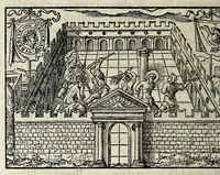 An illustration from Ierusalem, vetustissima illa et celeberrima totius mundi ciuitas : ex sacris literis et approbatis historicis ad unguem descripta : una cum orthodoxis figurae ac ueritatis explicationibus, iuxta scripturarum Veteris ac Noui Testamenti accuratam collationem : ac quaenam huius urbis, templique & omnium aliorum, tam intra quàm extra moenia locorum atque gestorum mystica sit repraesentatio : quid etiam peregrina propria nomina in tota passim histoira commemorata, signifcent at[que] denotent (1563)