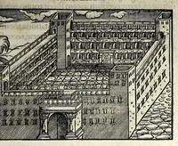 An illustration from Ierusalem, vetustissima illa et celeberrima totius mundi ciuitas : ex sacris literis et approbatis historicis ad unguem descripta : una cum orthodoxis figurae ac ueritatis explicationibus, iuxta scripturarum Veteris ac Noui Testamenti accuratam collationem : ac quaenam huius urbis, templique & omnium aliorum, tam intra quàm extra moenia locorum atque gestorum mystica sit repraesentatio : quid etiam peregrina propria nomina in tota passim histoira commemorata, signifcent at[que] denotent (1563)