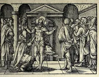 Picture 20 of 29 from Ierusalem, vetustissima illa et celeberrima totius mundi ciuitas : ex sacris literis et approbatis historicis ad unguem descripta : una cum orthodoxis figurae ac ueritatis explicationibus, iuxta scripturarum Veteris ac Noui Testamenti accuratam collationem : ac quaenam huius urbis, templique & omnium aliorum, tam intra quàm extra moenia locorum atque gestorum mystica sit repraesentatio : quid etiam peregrina propria nomina in tota passim histoira commemorata, signifcent at[que] denotent (1563), leaf 475