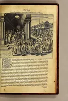 An illustration from II. Pars Indiae Orientalis, in qva Iohan. Hvgonis Lintscotani nauigatio in Orientem, item regna, littora, portus, flumina, apparentiae, habitus moresque Indorum & Lusitanorum pariter in Oriente degentium: praeterea merces, monetae, mensurae, & pondera, quae quibus in locis, quóve compendio prostent, accurate proponuntur. (1599)