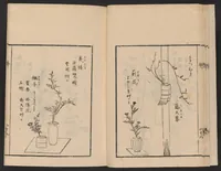An illustration from Ikebana tebikigusa : Seizan Onke Goryū. Zenpen (1868)